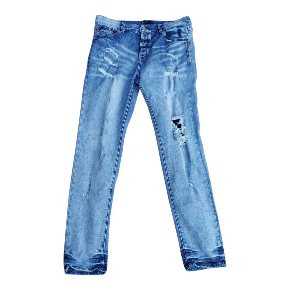 PURPLE BRAND RARE Jeans Mens Size 34 x 30 Distressed Skinny P001 Luxury Pants